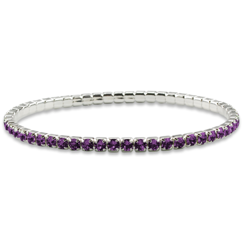 elastisches Metall Armband lila crystalp