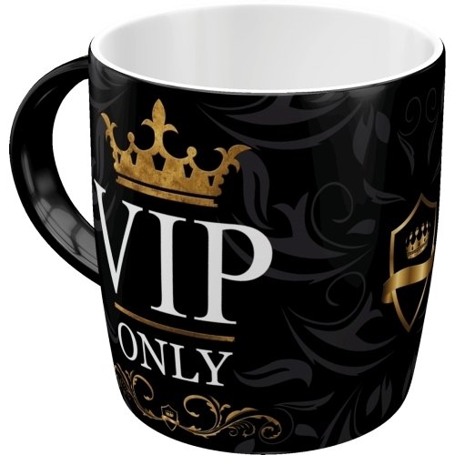 Kaffee VIP Tasse schwarz goldene Krone